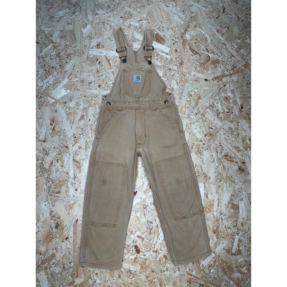 Carhartt Brown Baby Bib Overall Boys Classic Cream Sz 4T